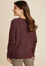 Cable Knit Dolman Sweater, C3058, small