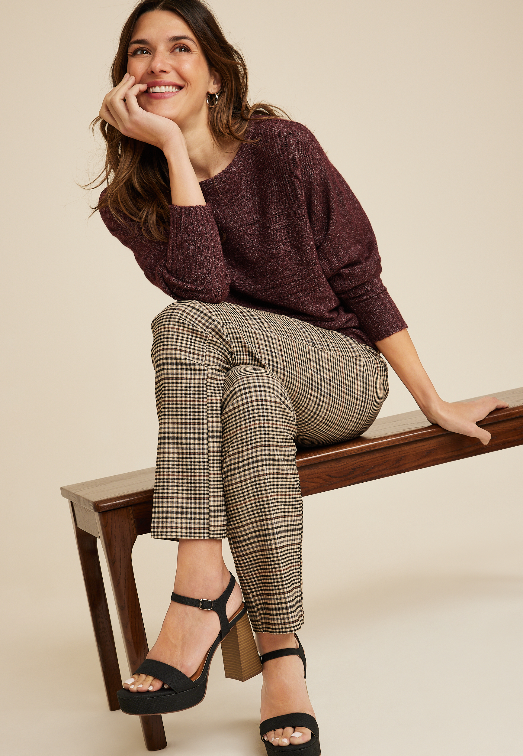 Cable Knit Dolman Sweater, C3058, large