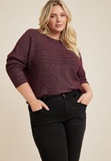 Plus Size Cable Knit Dolman Sweater, C3058, small