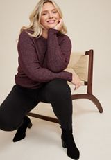Plus Size Cable Knit Dolman Sweater, C3058, small