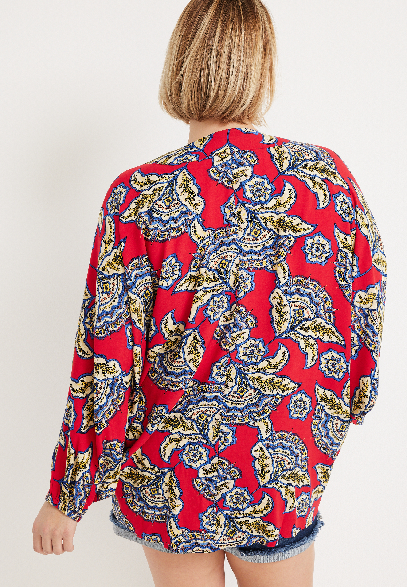 Plus Size Floral Kimono, C6875, large