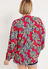 Plus Size Floral Kimono, C6875, small