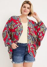 Plus Size Floral Kimono, C6875, small