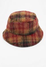 Red Plaid Bucket Hat, , small