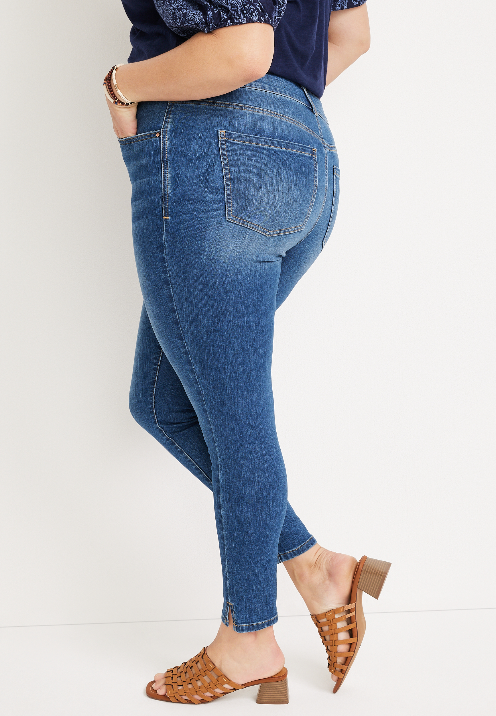 Plus Size m jeans by maurices&trade; Everflex&trade; Super Skinny High Rise Seamed Jean, MEDIUM SANDBLAST, large