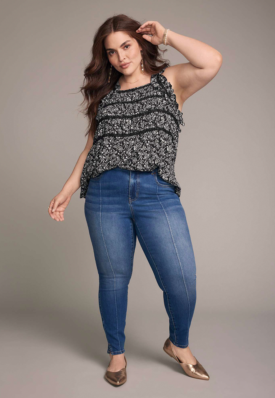 Plus Size m jeans by maurices&trade; Everflex&trade; Super Skinny High Rise Seamed Jean, MEDIUM SANDBLAST, large