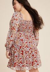Plus Size Arbor Floral Smocked Dress, C4343, small