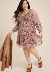 Plus Size Arbor Floral Smocked Dress, C4343, small