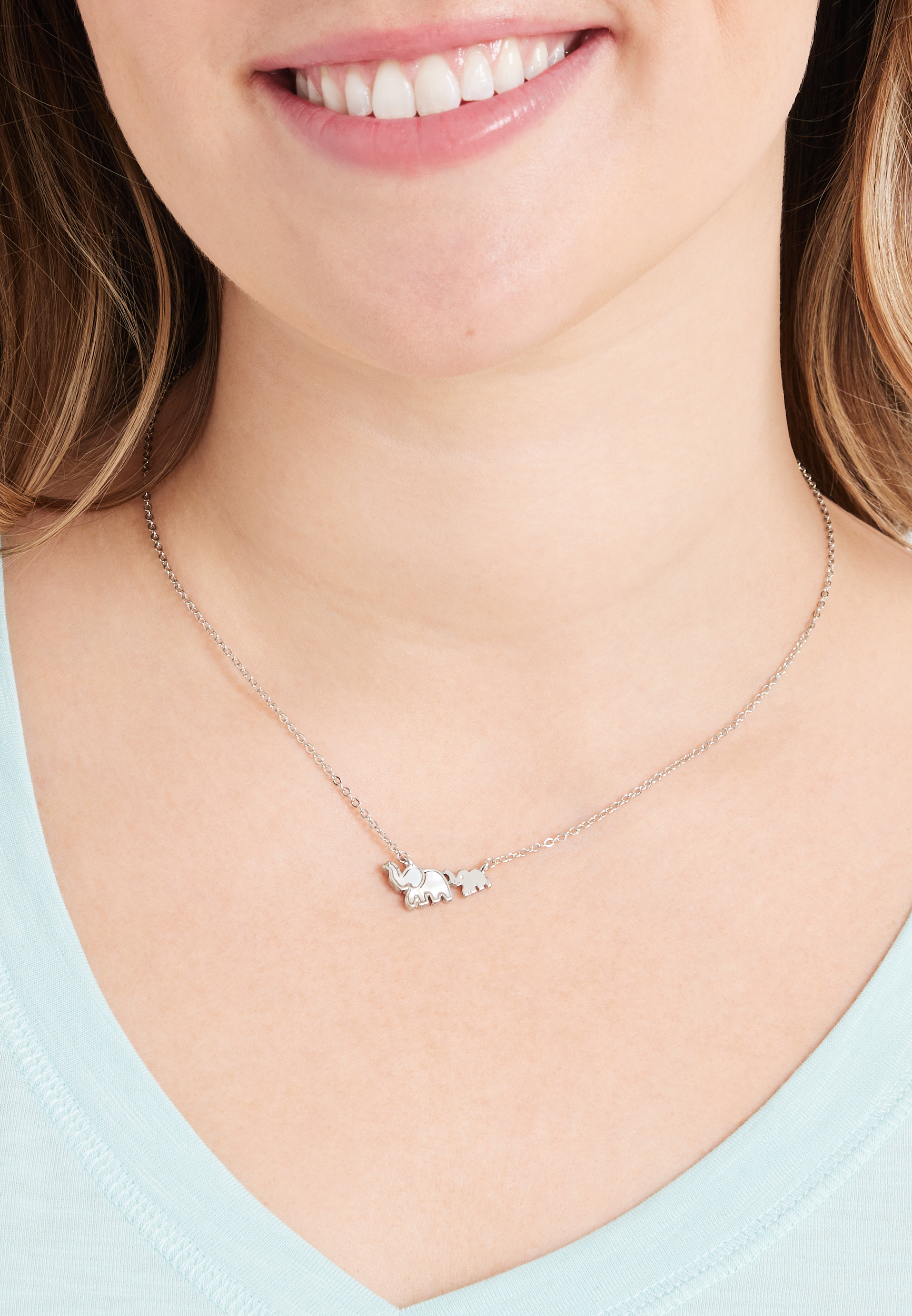 Elephant Pendant Necklace, , large