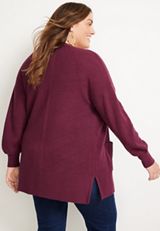 Plus Size Drop Shoulder Open Front Cardigan, C3056, small