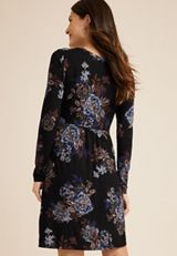 24/7 Floral Front Twist Mini Dress, , small