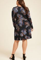 Plus Size 24/7 Floral Front Twist Mini Dress, C1756, small