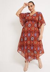 Plus Size Medallion Midi Dress, C5528, small
