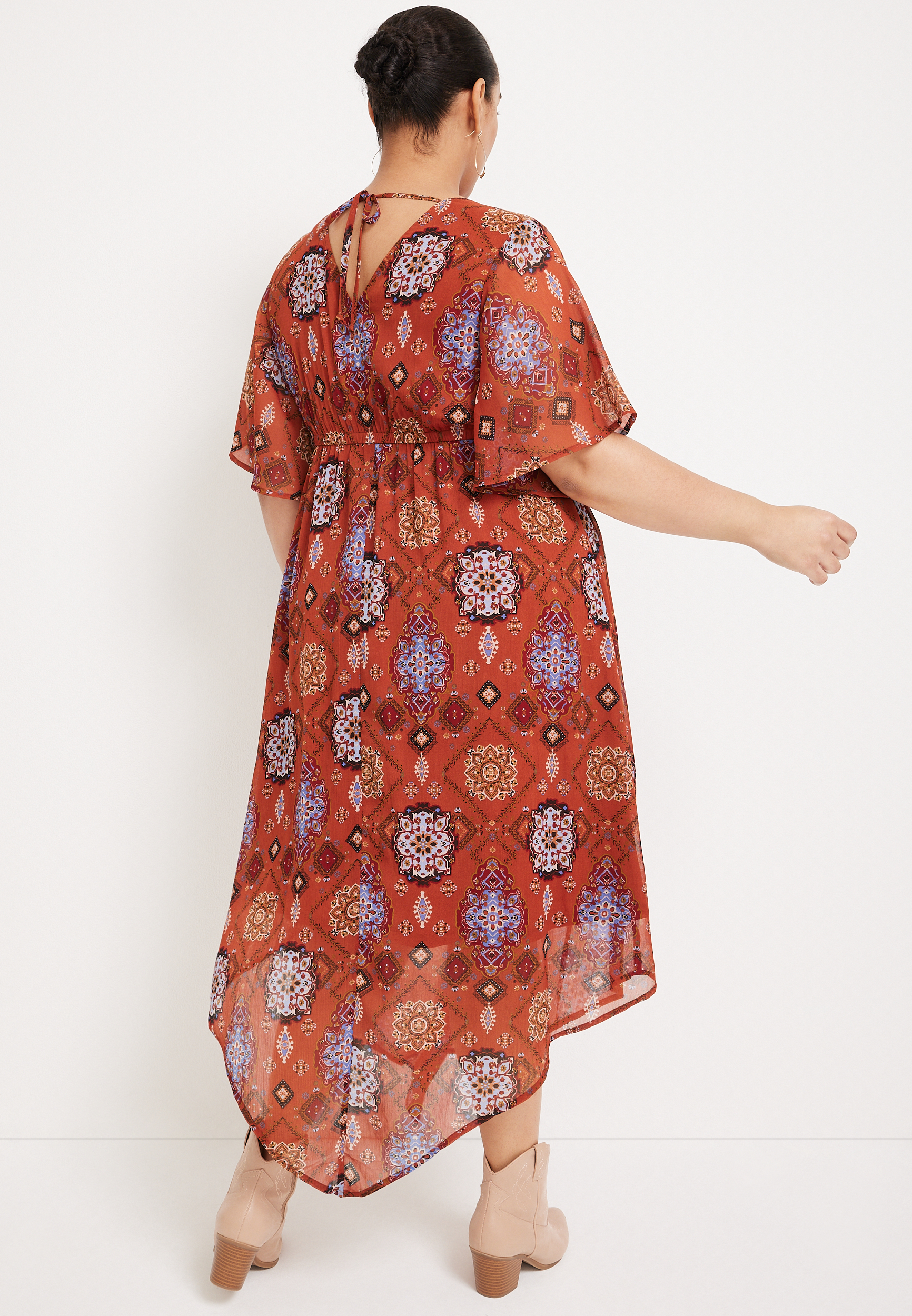 Plus Size Medallion Midi Dress, C5528, large