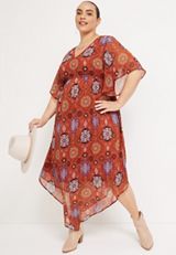 Plus Size Medallion Midi Dress, C5528, small