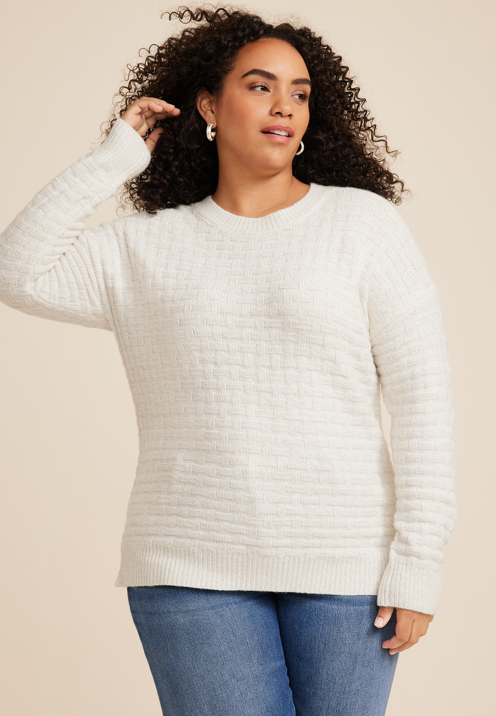 White Plus Size Sweaters u0026 Cardigans | maurices