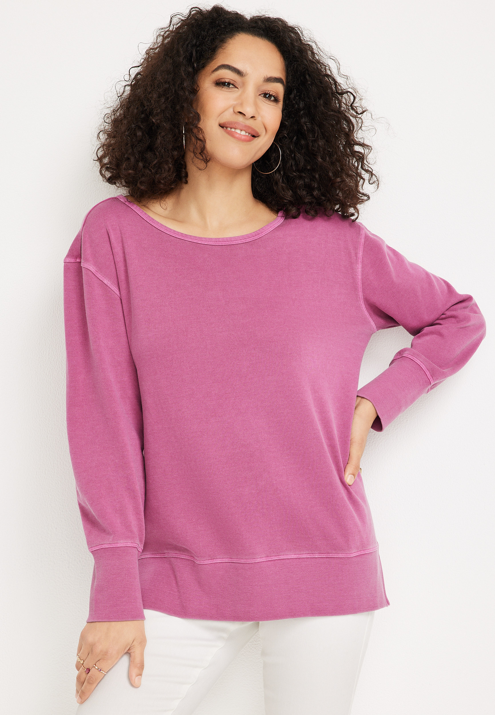 Willowsoft Criss Cross Back Sweatshirt | maurices