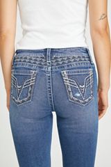 Vigoss&reg; Heritage Mid Rise Western Embroidered Yoke Flare Jean, C258, small