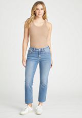 Vigoss&reg; Mid Rise Faux Flap Pocket Ankle Bootcut Jean, C3337, small