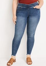 Plus Size m jeans by maurices&trade; Cool Comfort Super Skinny High Rise Crossover Jean, MEDIUM SANDBLAST, small