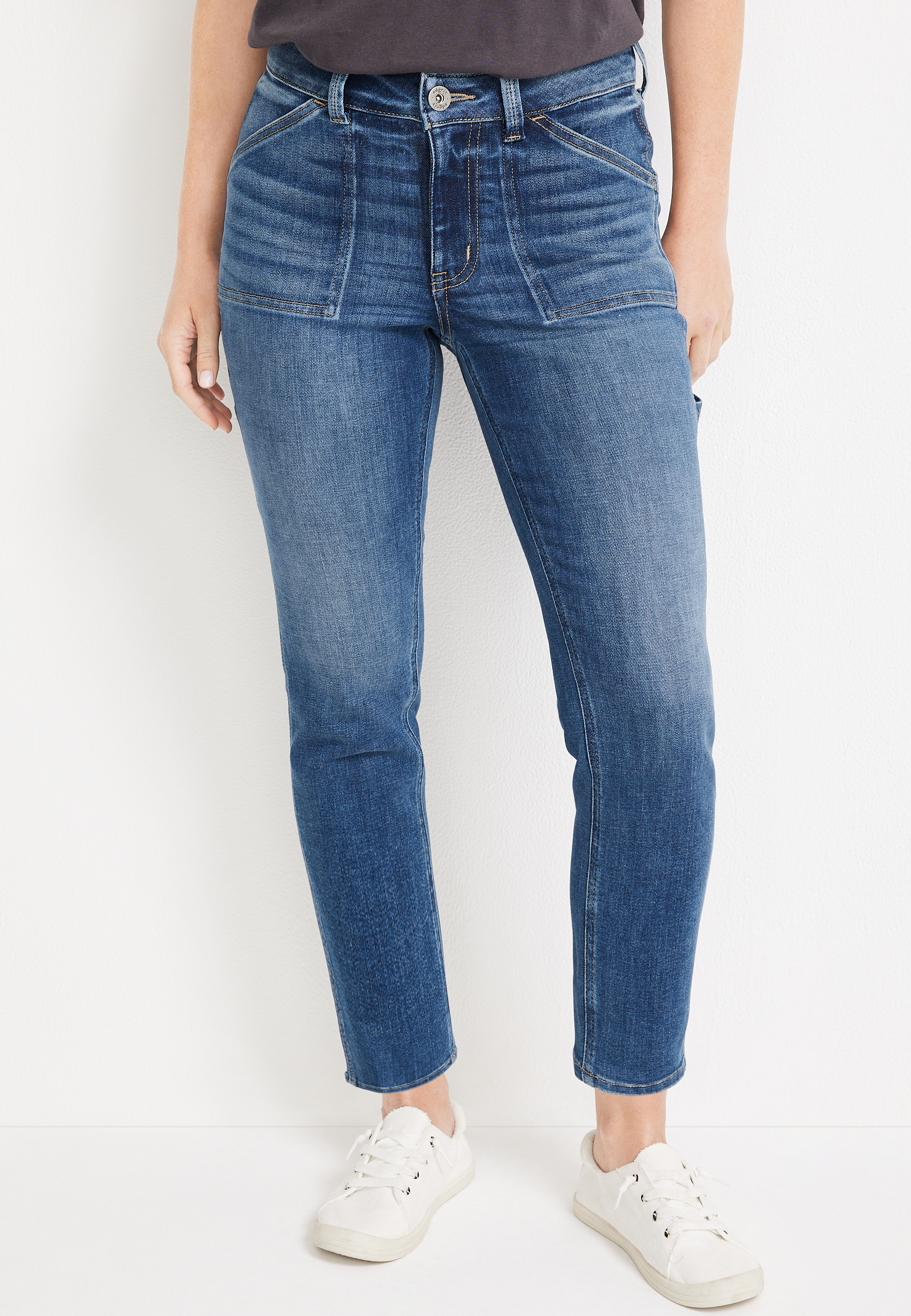 edgely™ High Rise Studded 90s Taper Ankle Jean