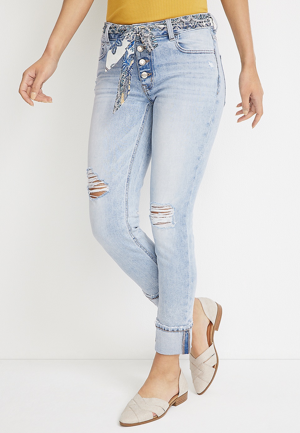 m jeans by maurices™ Slim Straight Ankle Mid Rise Jean | maurices