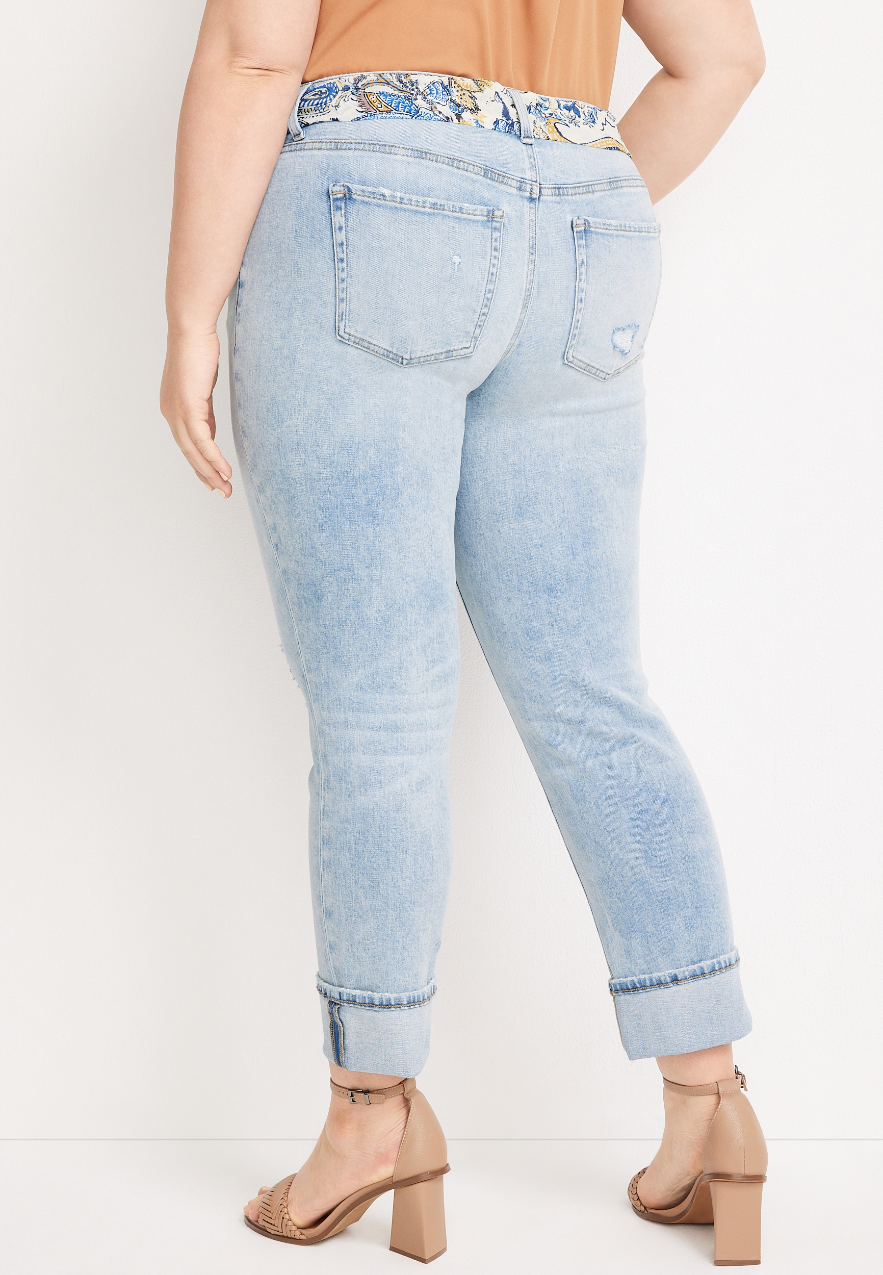Plus Size m jeans by maurices&trade; Slim Straight Ankle Mid Rise Jean, LIGHT SANDBLAST, large
