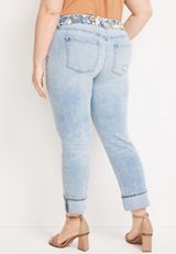 Plus Size m jeans by maurices&trade; Slim Straight Ankle Mid Rise Jean, LIGHT SANDBLAST, small