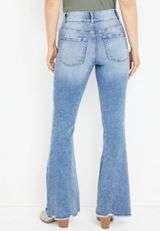 m jeans by maurices&trade; Flare Cool Comfort High Rise Ripped Hem Jean, LIGHT SANDBLAST, small