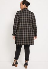 Plus Size Windowpane Duster Blazer, C1756, small