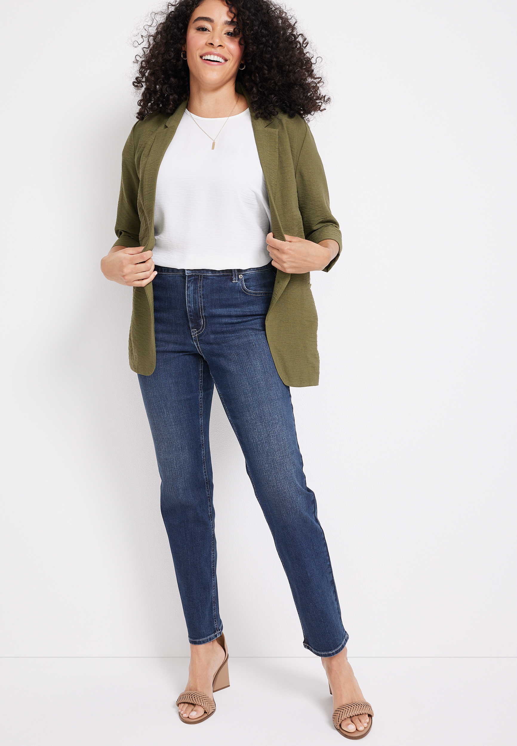 m jeans by maurices™ Classic Straight Mid Fit Mid Rise Jean | maurices