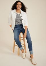 edgely&trade; Super Skinny Mid Fit Mid Rise Double Button Jean, DARK SANDBLAST, small