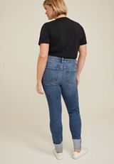 Plus Size edgely&trade; Super Skinny Mid Fit Mid Rise Double Button Jean, C258, small