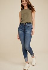 edgely&trade; Super Skinny Curvy High Rise Double Button Jean, C258, small
