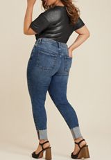 Plus Size edgely&trade; Super Skinny High Rise Curvy Double Button Jean, C258, small