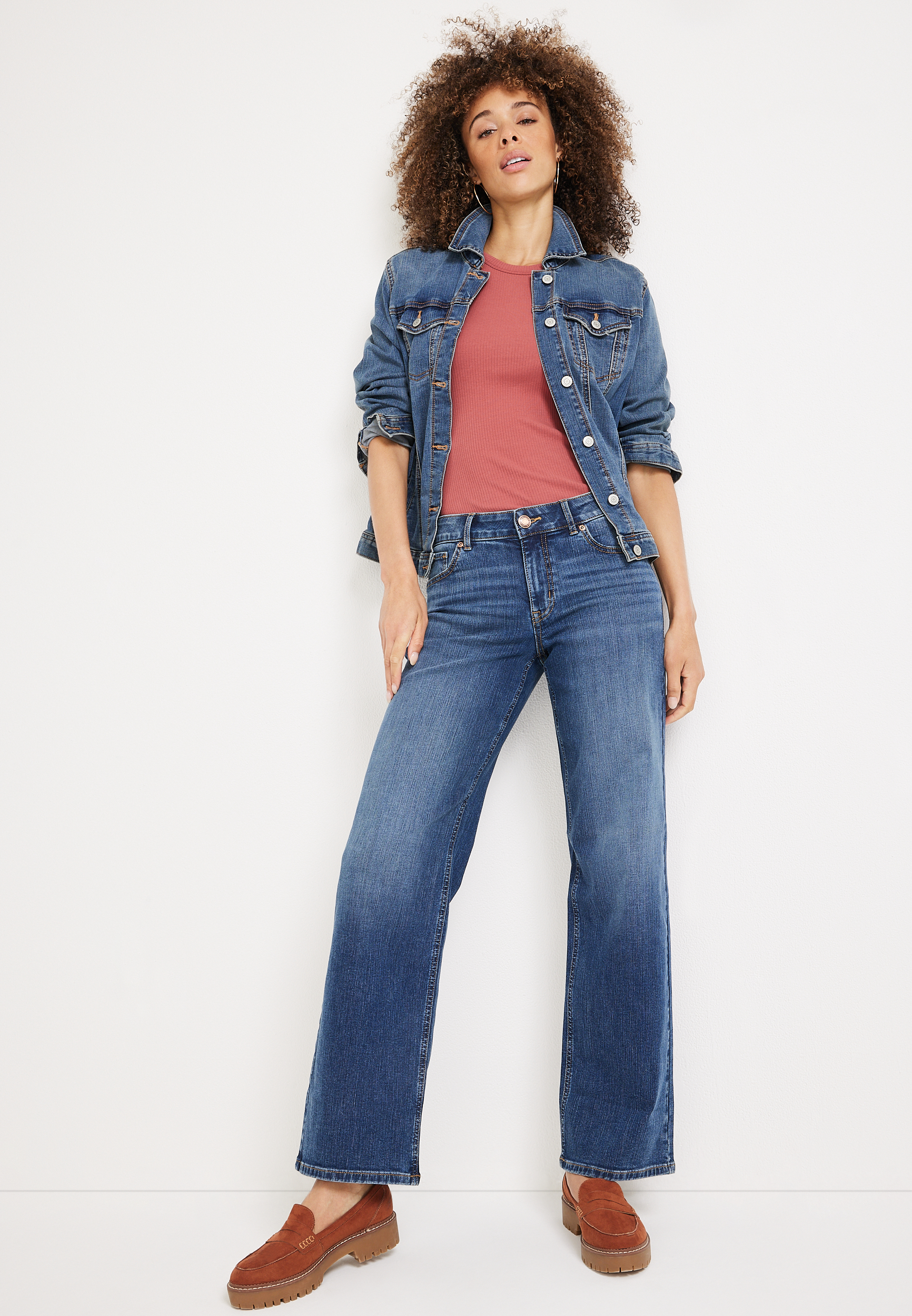 m jeans by maurices™ Classic Wide Leg Mid Rise Jean | maurices