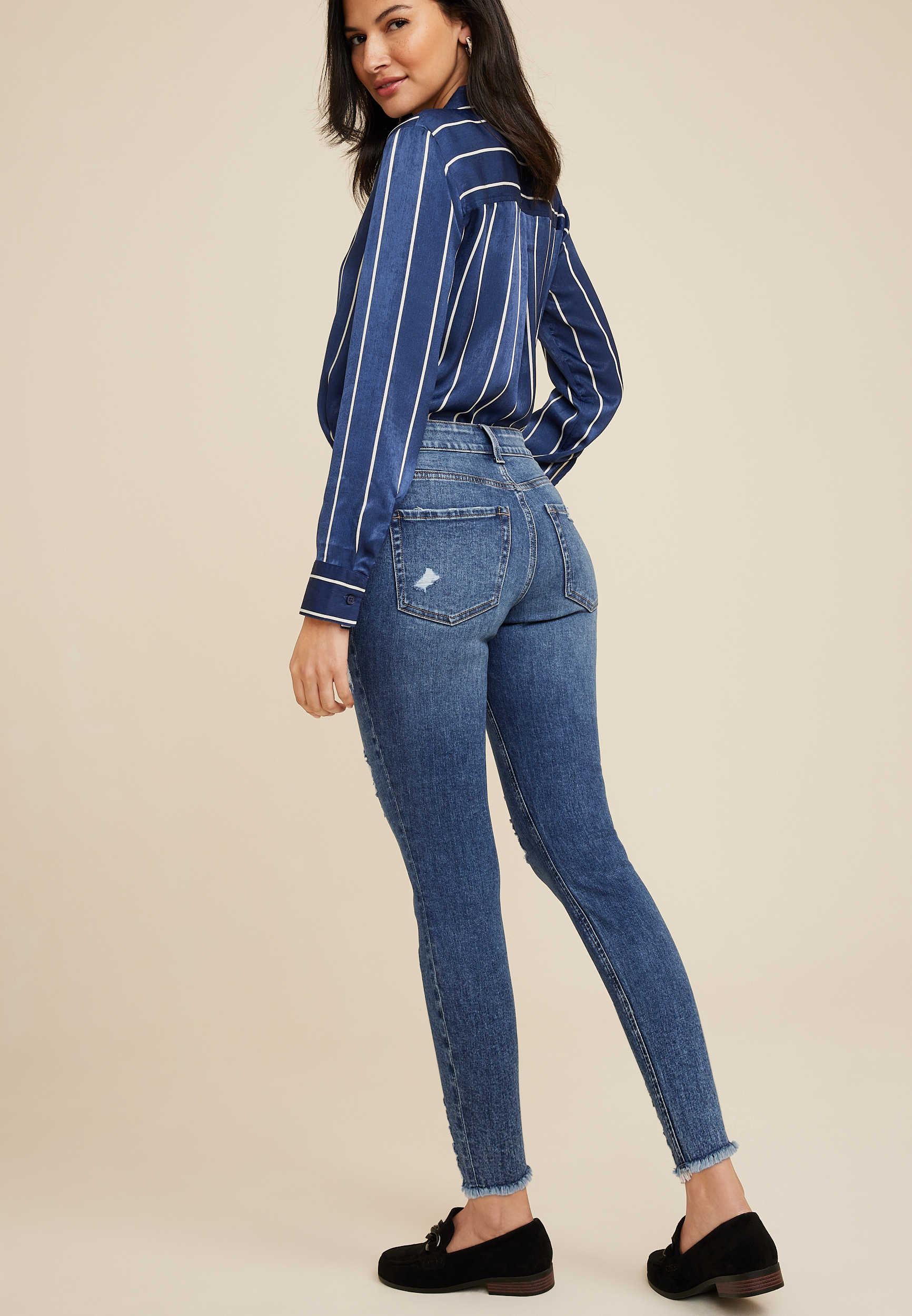 m jeans by maurices&trade; High Rise Button Fly Super Skinny Jean, C258, large