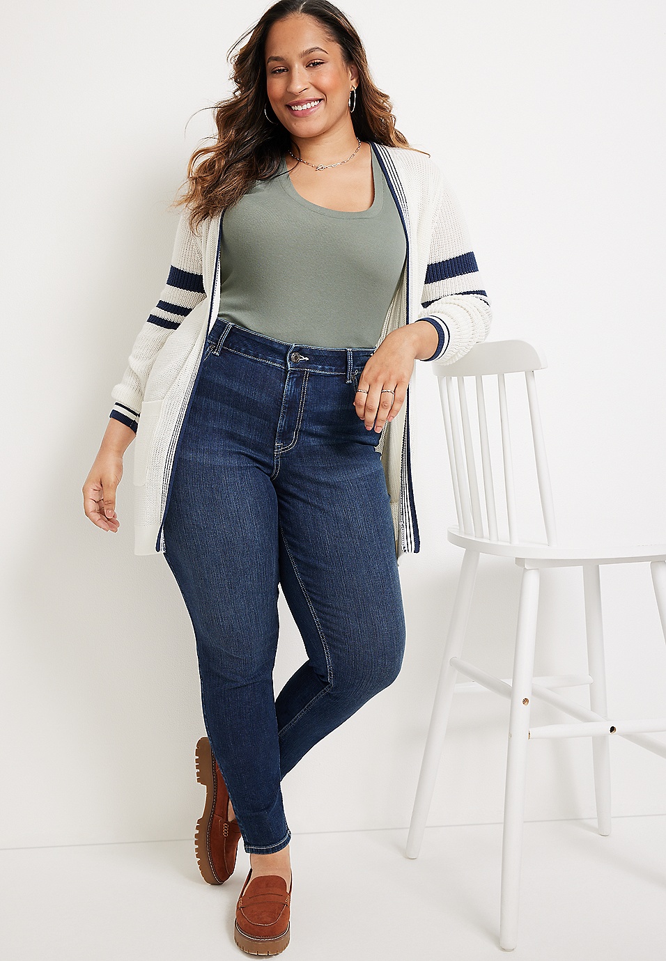 Plus Size M Jeans By Maurices™ High Rise Gray Curvy Super, 54% OFF