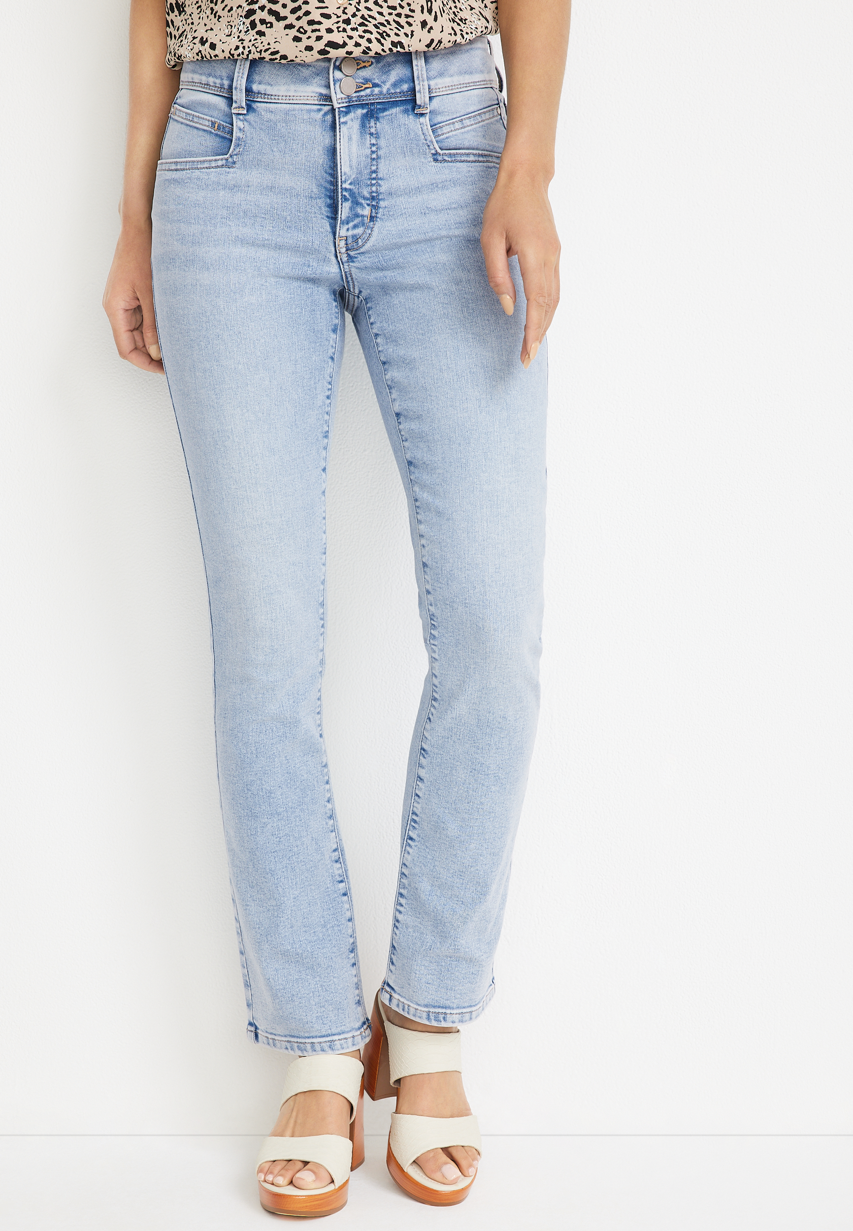 m jeans by maurices™ Everflex™ Slim Boot High Rise Double Button Jean ...