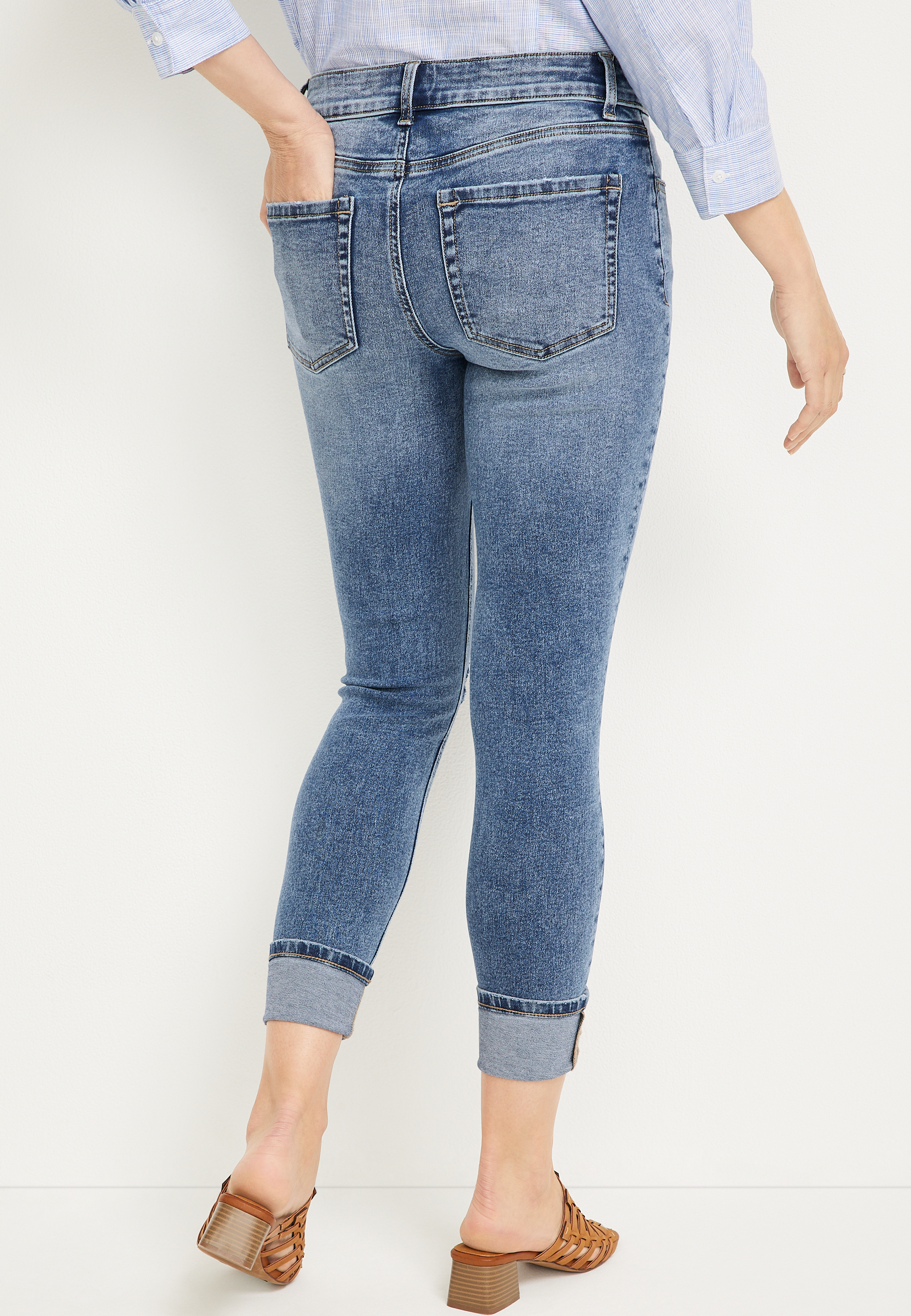 m jeans by maurices&trade; Super Skinny Ankle Mid Rise Ripped Jean, C258, large