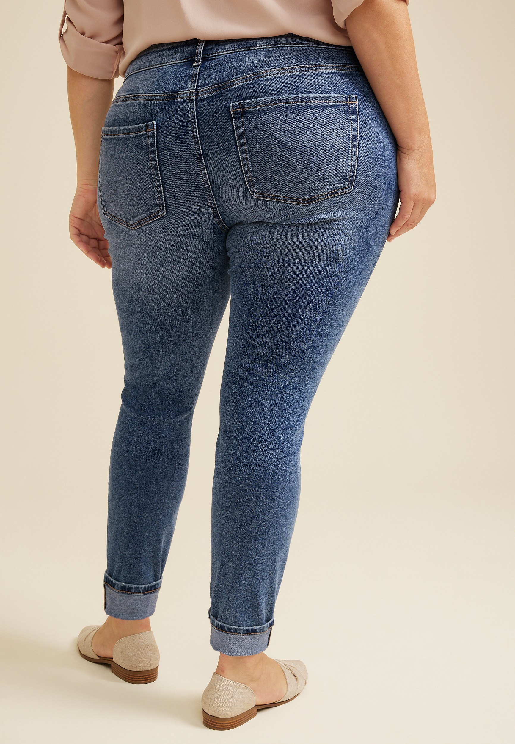 Plus Size m jeans by maurices&trade; Super Skinny Ankle Mid Rise Ripped Jean, C258, large