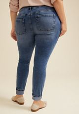 Plus Size m jeans by maurices&trade; Super Skinny Ankle Mid Rise Ripped Jean, C258, small
