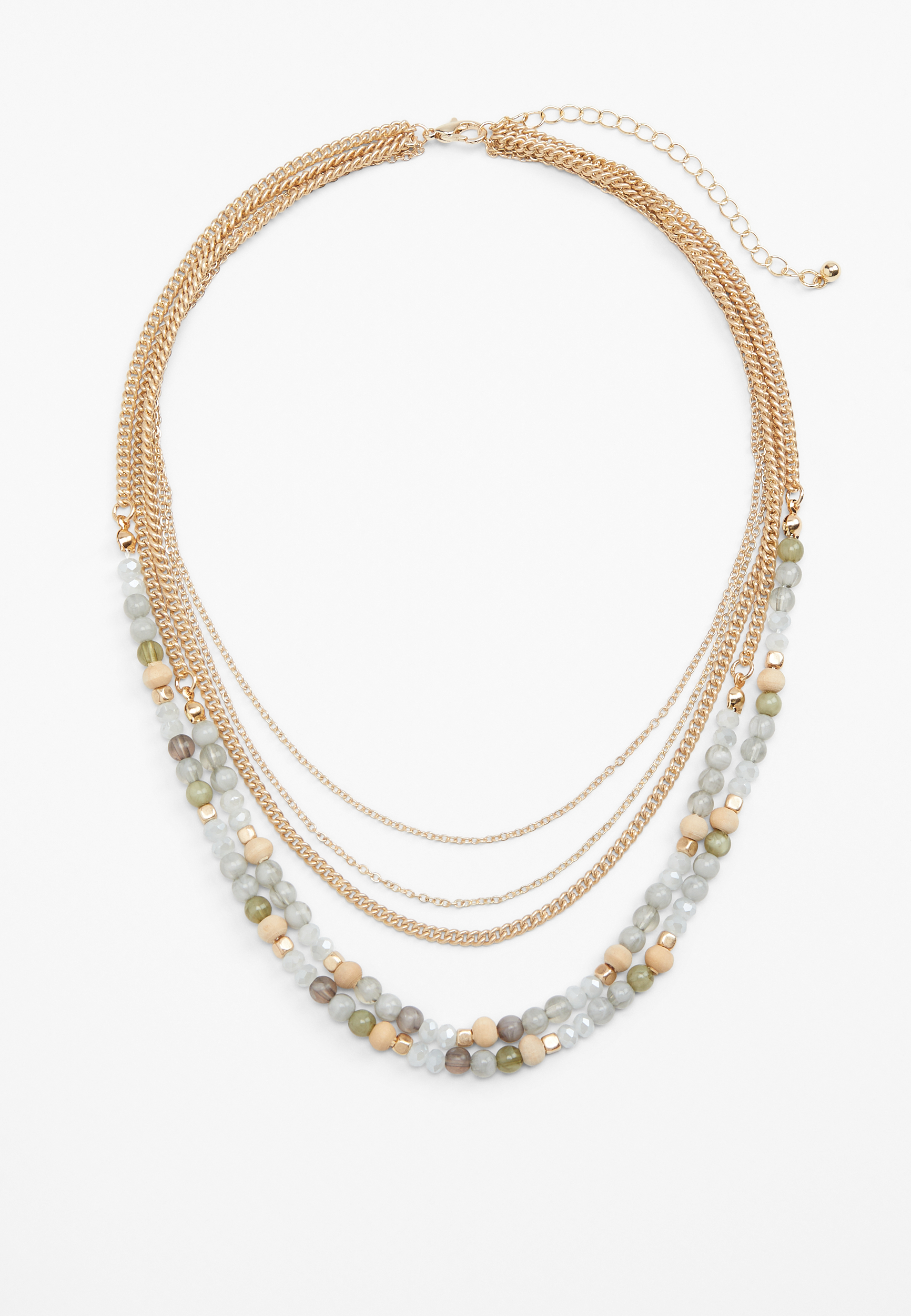 Layered Beaded Necklace, , large