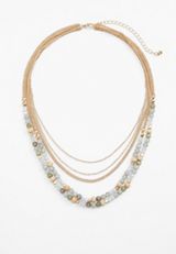 Layered Beaded Necklace, , small