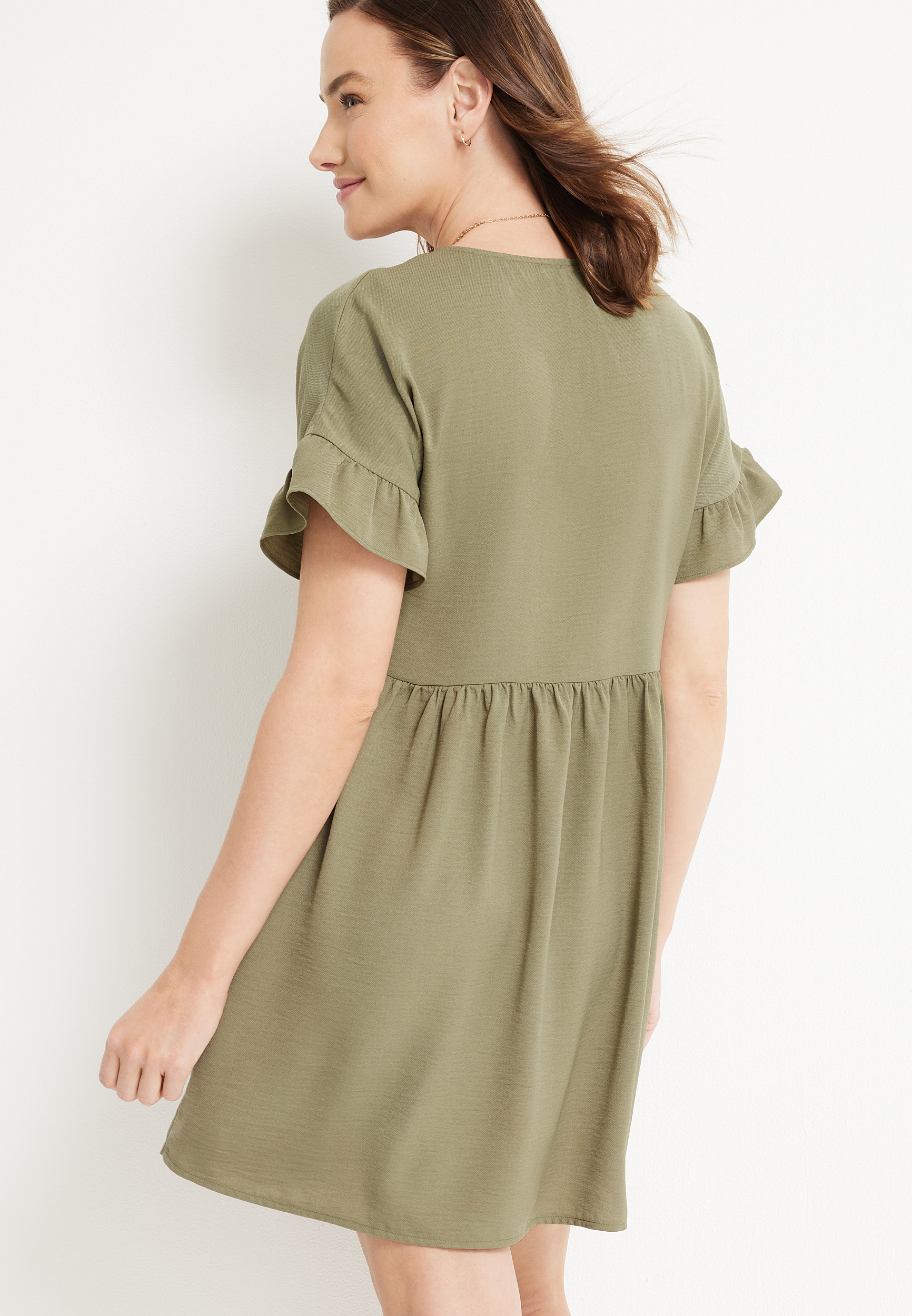 Button Front Flutter Slv BBD W:C2977:OLIVE DUSK, C2977, large