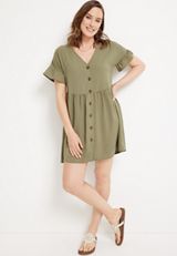 Button Front Flutter Slv BBD W:C2977:OLIVE DUSK, C2977, small