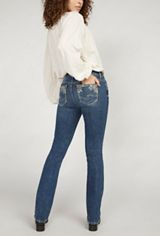 Silver Jeans Co.&reg; Elyse Curvy Embroidered Mid Rise Slim Boot Jean, C258, small