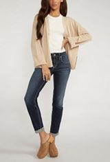 Silver Jeans Co.&reg; Boyfriend Mid Rise Embroidered Lurex Pocket Jean, DARK SANDBLAST, small