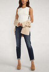 Silver Jeans Co.&reg; Boyfriend Mid Rise Embroidered Lurex Pocket Jean, DARK SANDBLAST, small