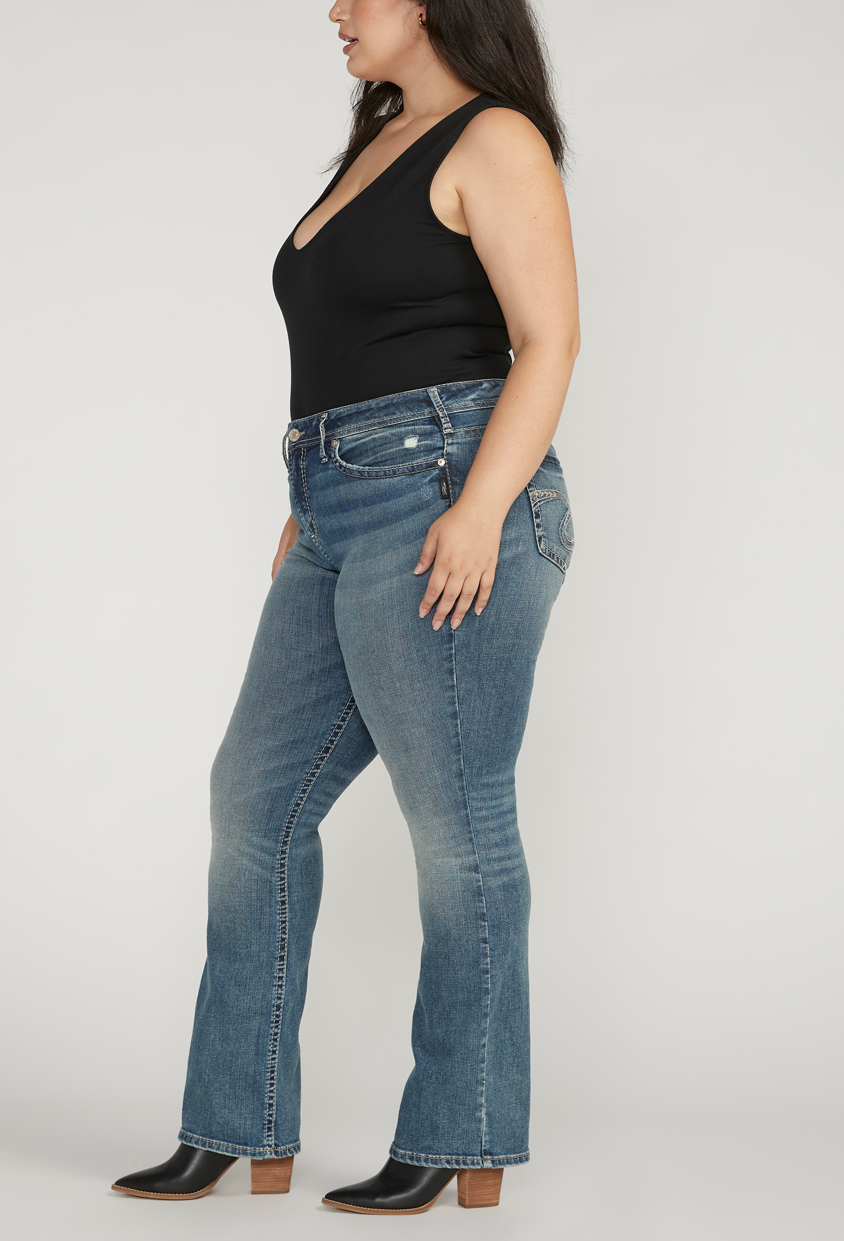 Plus Size Silver Jeans Co.&reg; Suki Slim Boot Curvy Mid Rise Jean, C3337, large
